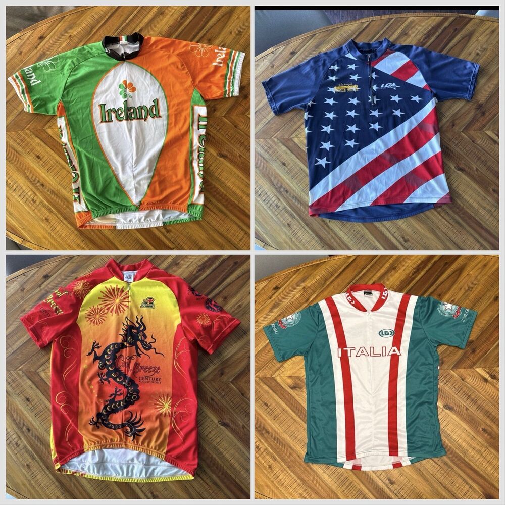 Men’s Cycling Jersey Bundle XL Italy Ireland USA China world jersey collection